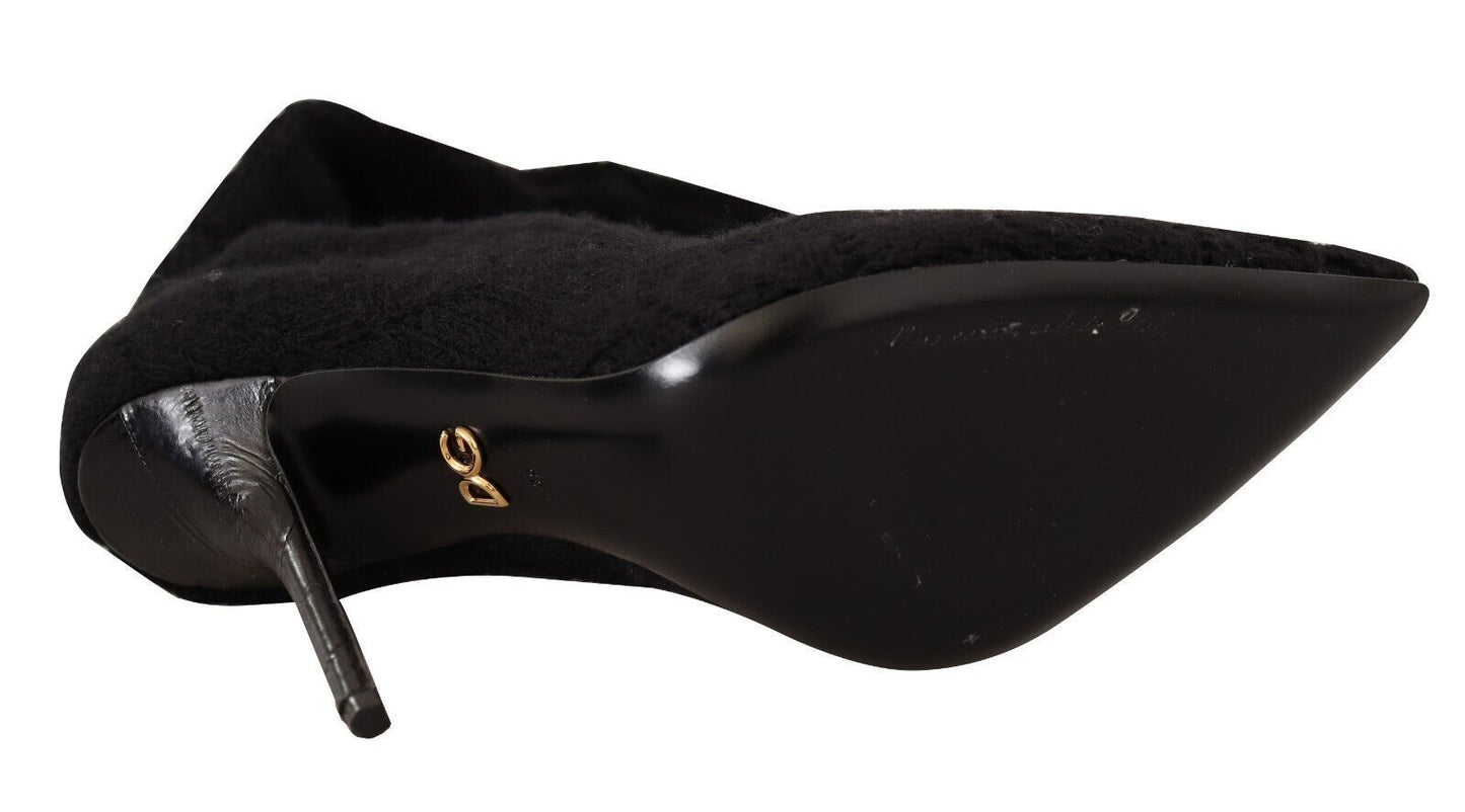 Bottines montantes noires extensibles Dolce &amp; Gabbana