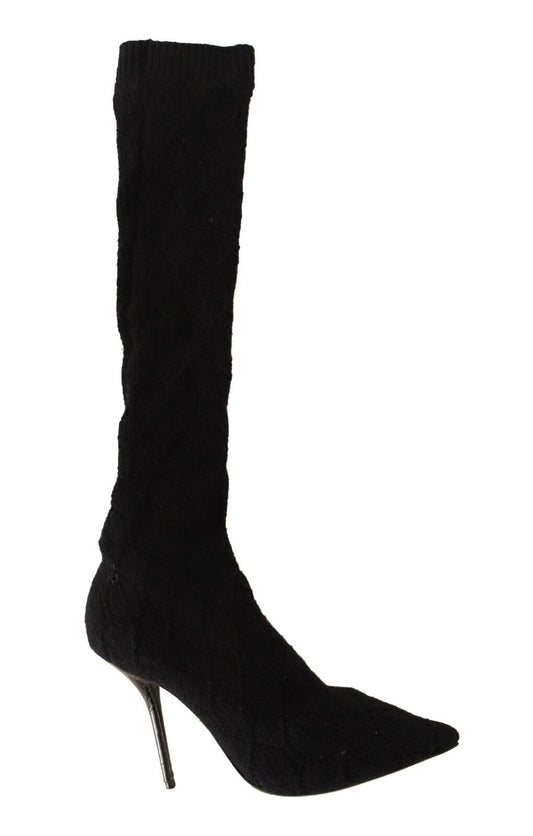Bottines montantes noires extensibles Dolce &amp; Gabbana