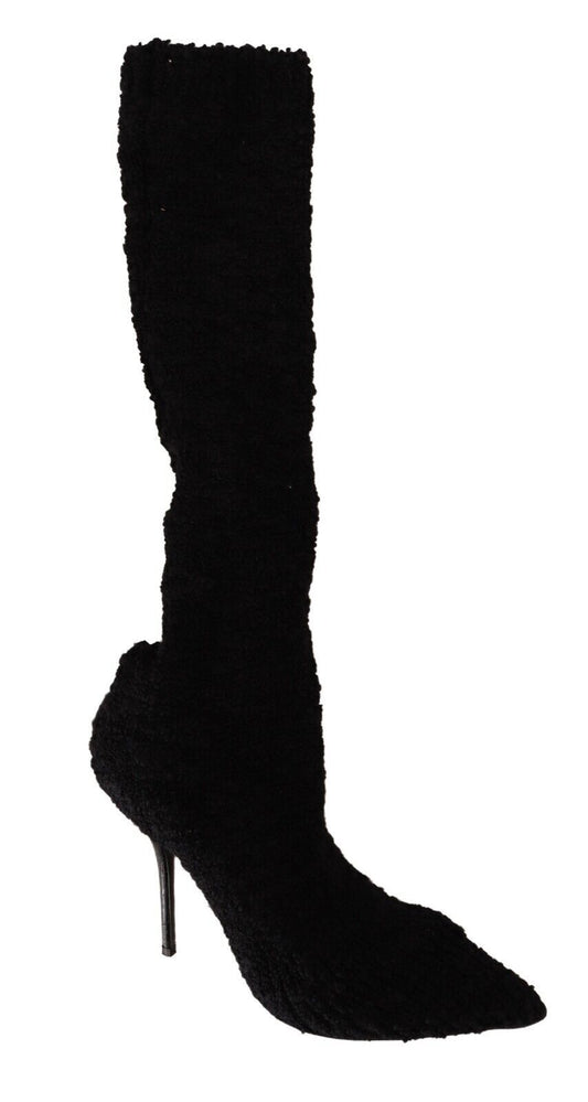 Bottines montantes noires extensibles Dolce &amp; Gabbana