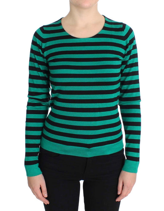 Pull en soie et cachemire vert et noir Dolce &amp; Gabbana