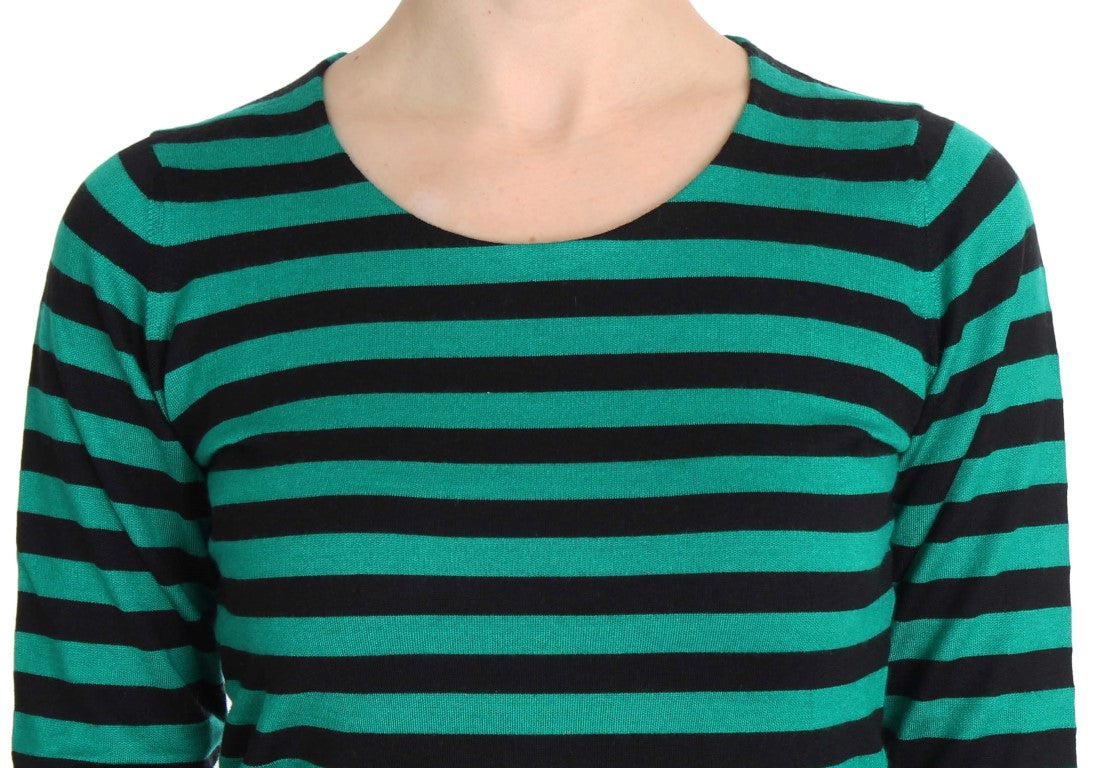 Pull en soie et cachemire vert et noir Dolce &amp; Gabbana