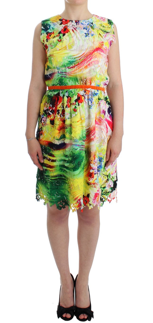 Robe fourreau en organza multicolore Lanre Da Silva Ajayi