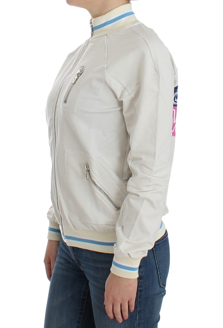 Sweat-shirt cardigan zippé blanc John Galliano