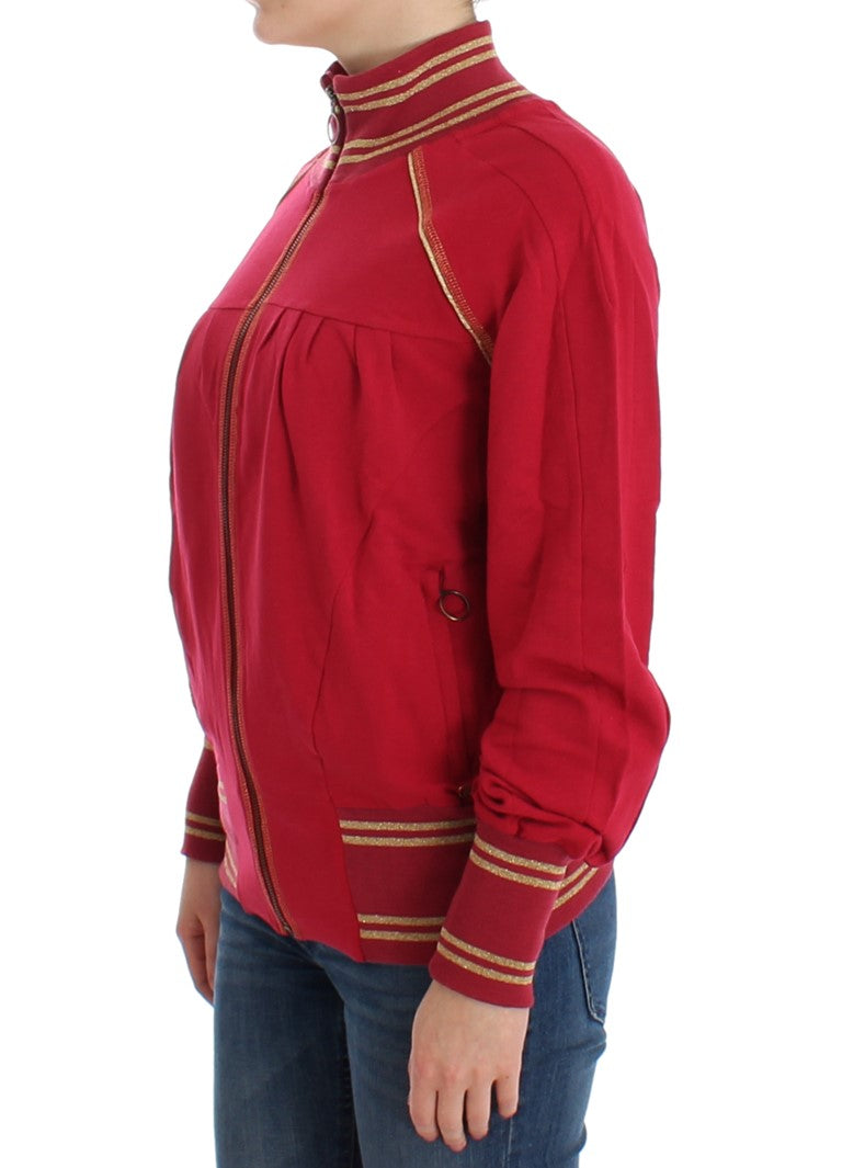 Sweat-shirt rose à fermeture éclair John Galliano