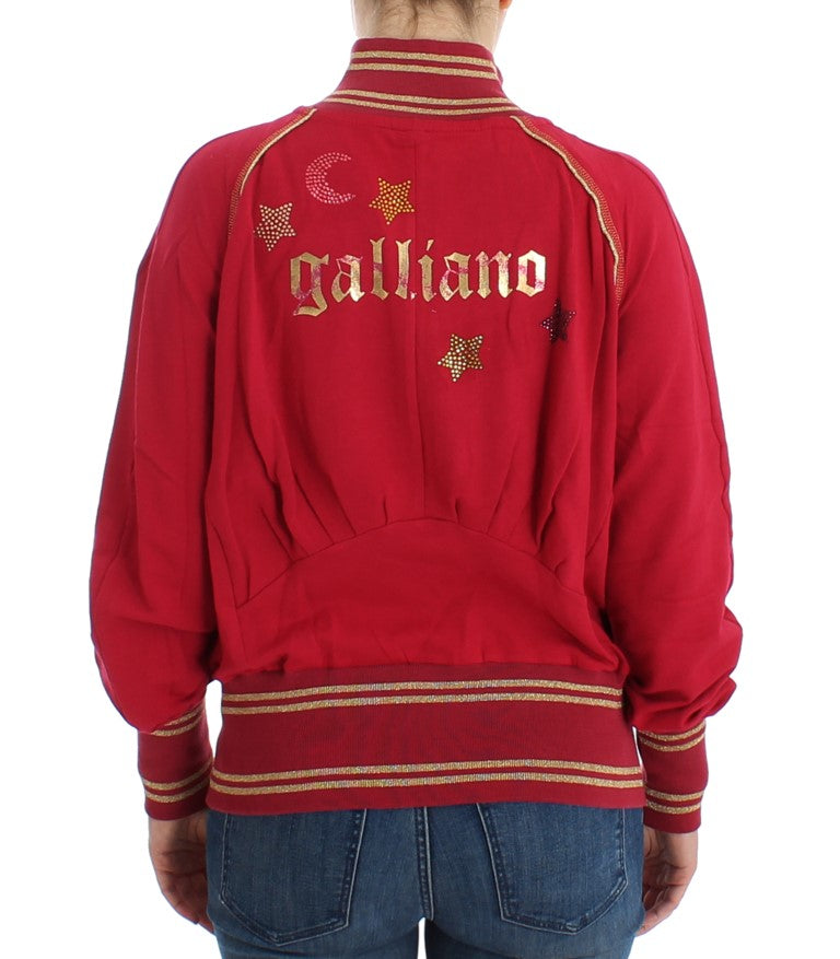 Sweat-shirt rose à fermeture éclair John Galliano