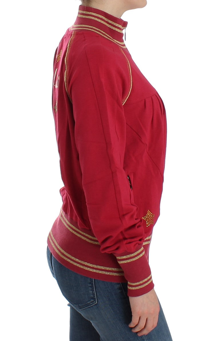 Sweat-shirt rose à fermeture éclair John Galliano