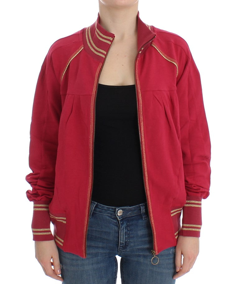 Sweat-shirt rose à fermeture éclair John Galliano