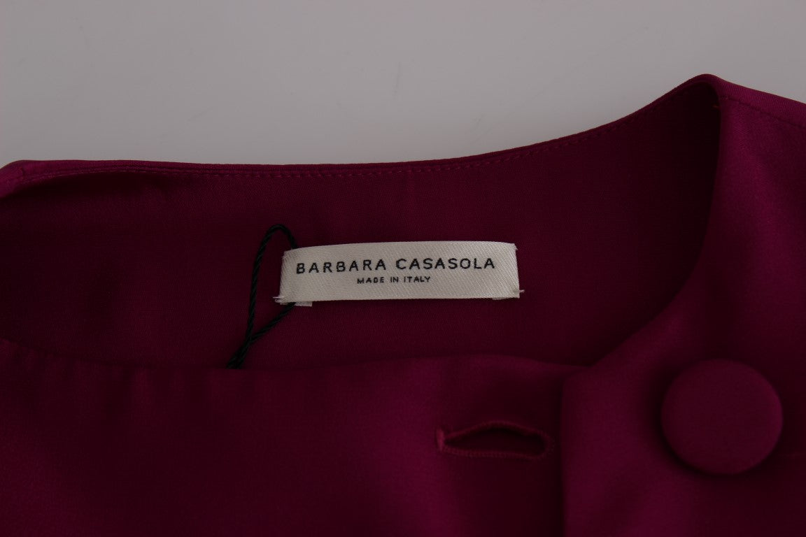 Barbara Casasola Lila ärmelloses Blusentop aus Seide