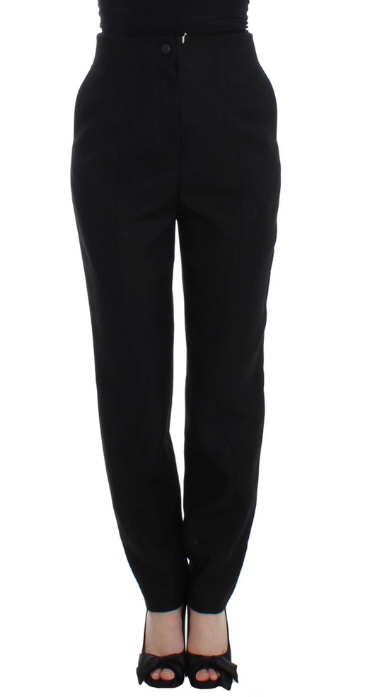 Pantalon habillé slim noir taille haute KAALE SUKTAE
