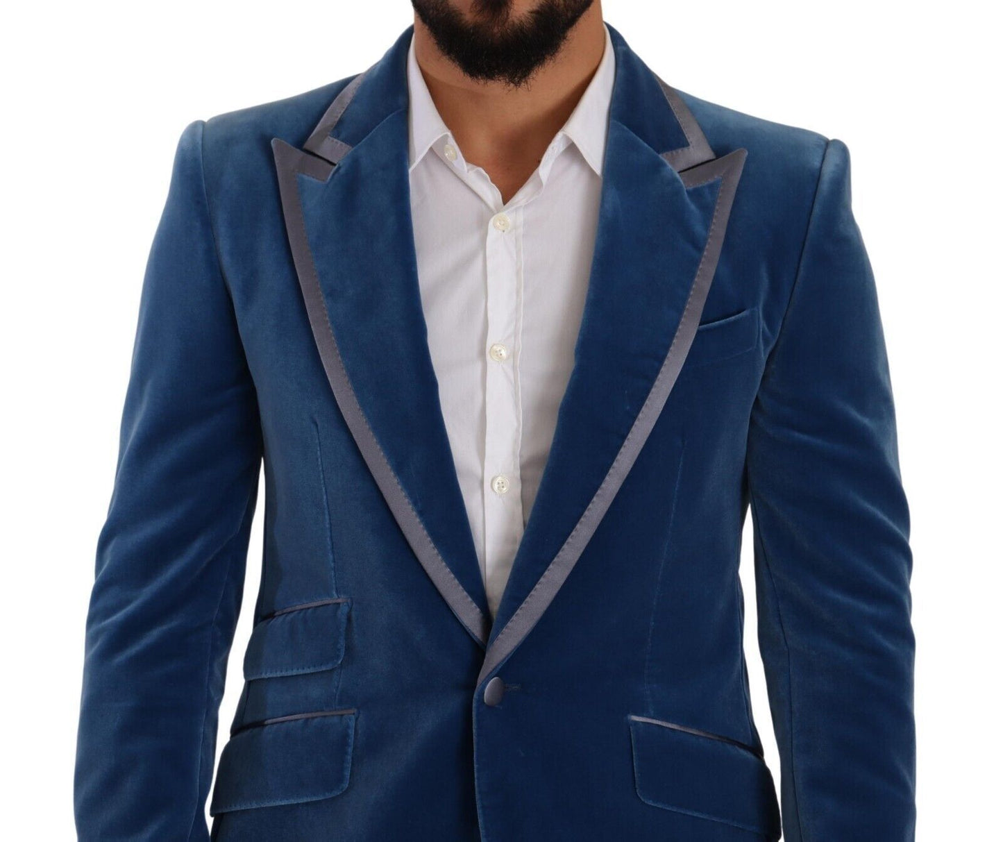 Dolce & Gabbana Blue SICILIA Velvet Slim Fit 2 Piece Suit