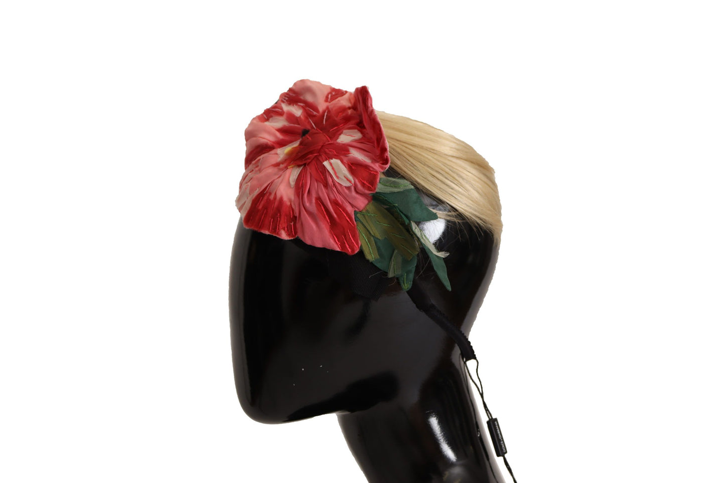 Bandeau diadème de coiffure en soie noire et blanche Dolce &amp; Gabbana