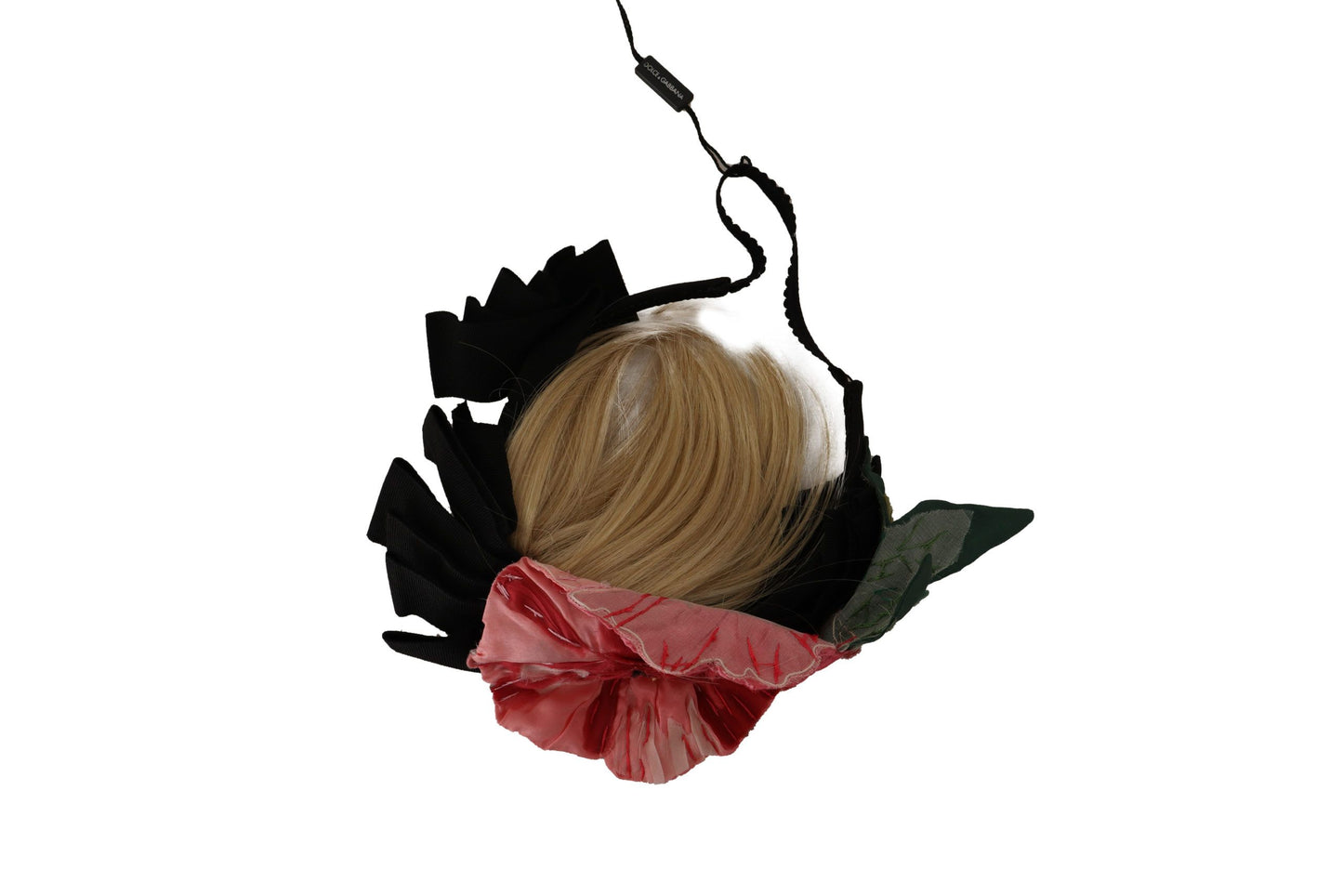 Bandeau diadème de coiffure en soie noire et blanche Dolce &amp; Gabbana