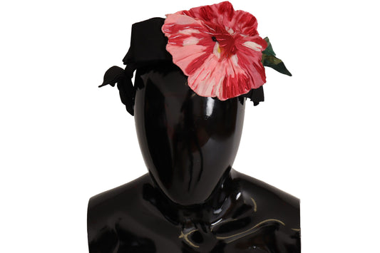 Bandeau diadème de coiffure en soie noire et blanche Dolce &amp; Gabbana