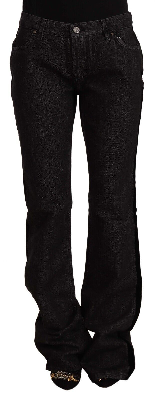 GF Ferre – Schwarze Jeans aus Baumwolldenim mit geradem Schnitt und mittlerer Taille