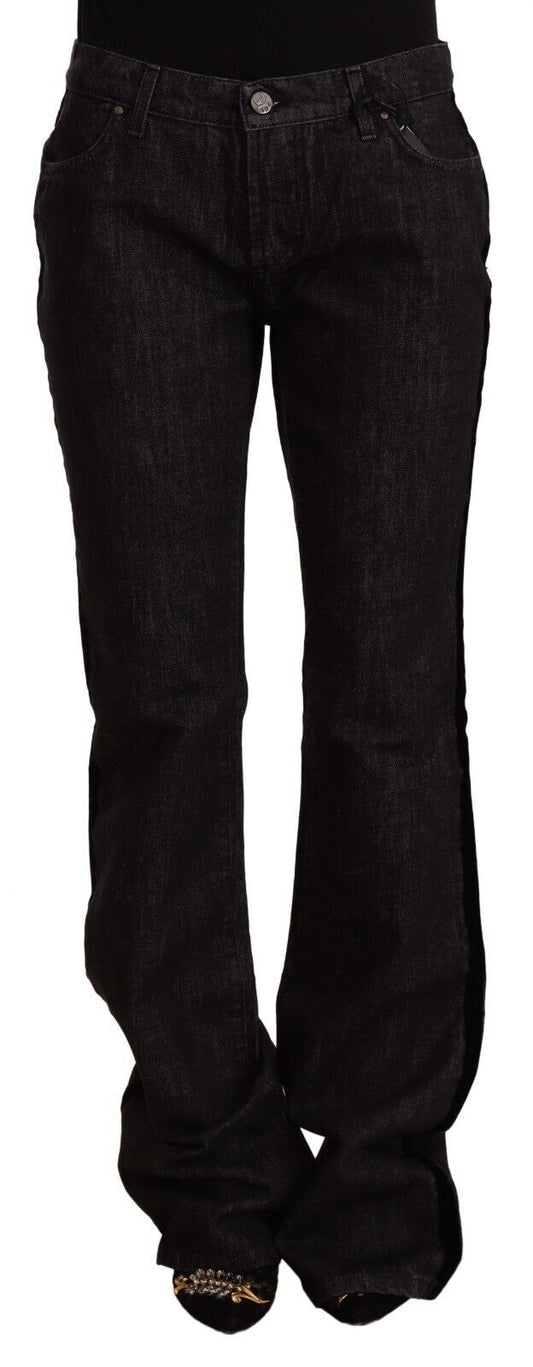 GF Ferre – Schwarze Jeans aus Baumwolldenim mit geradem Schnitt und mittlerer Taille