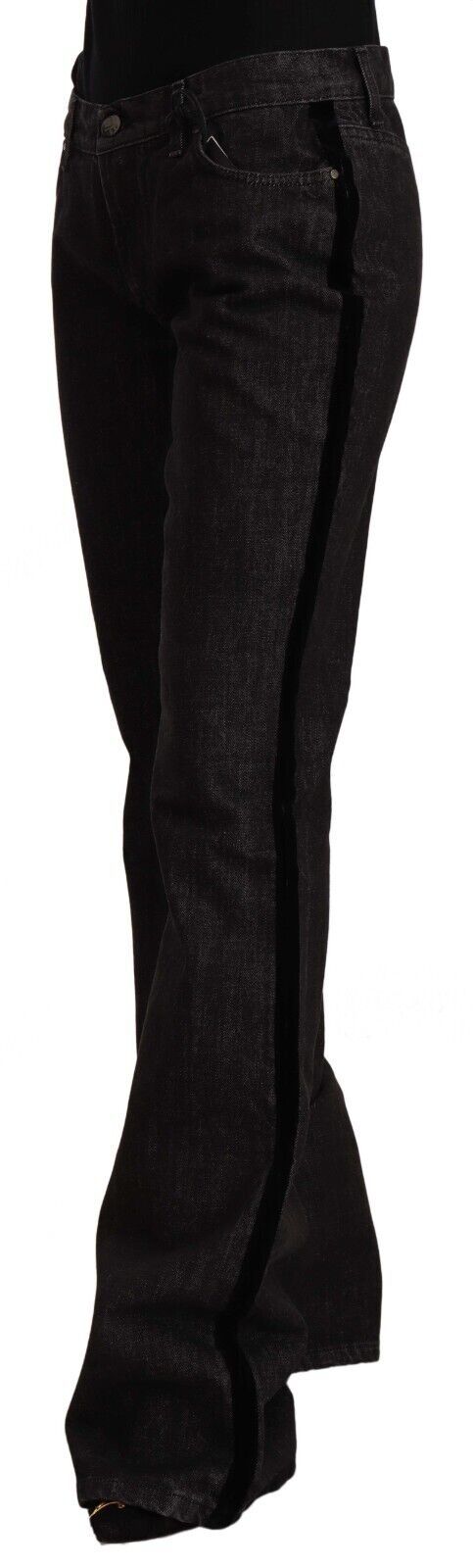 GF Ferre – Schwarze Jeans aus Baumwolldenim mit geradem Schnitt und mittlerer Taille