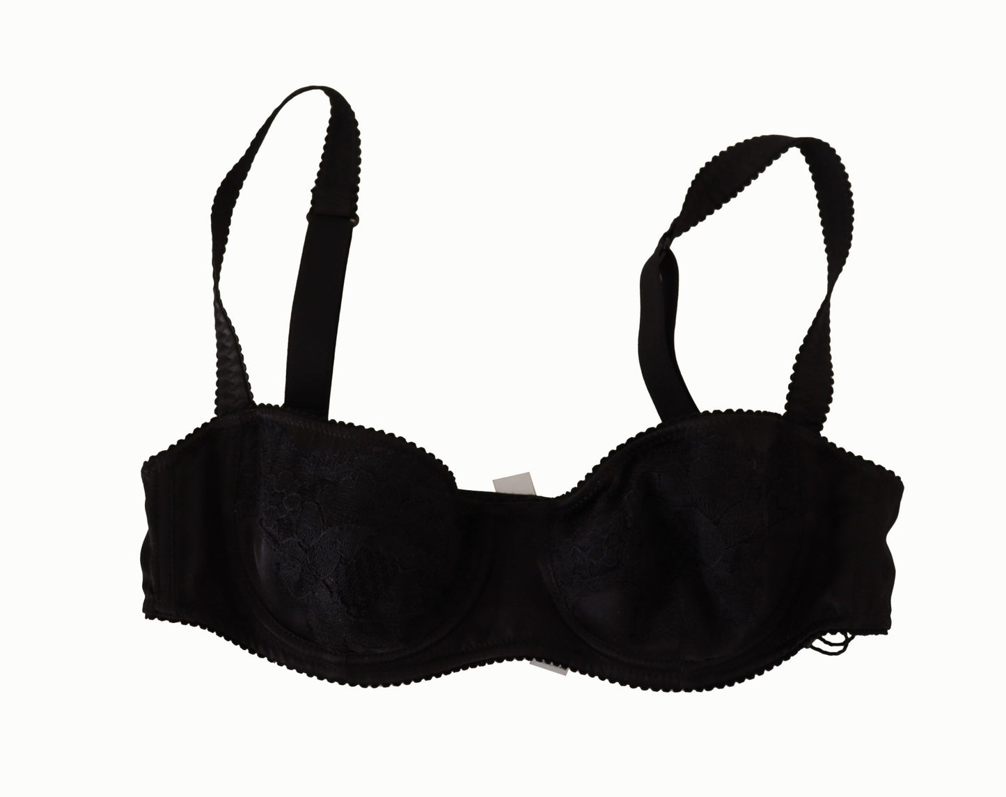 Dolce &amp; Gabbana Soutien-gorge balconnet en dentelle satinée noire à pois