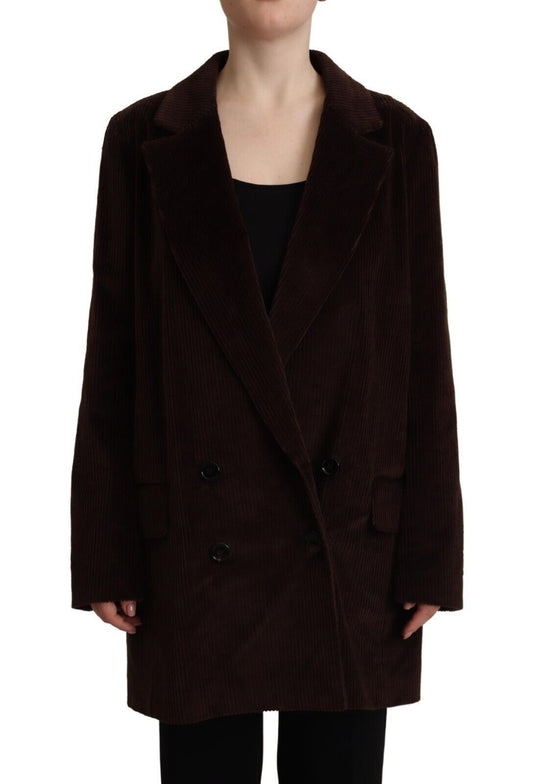 Veste blazer oversize en velours côtelé bordeaux Dolce &amp; Gabbana