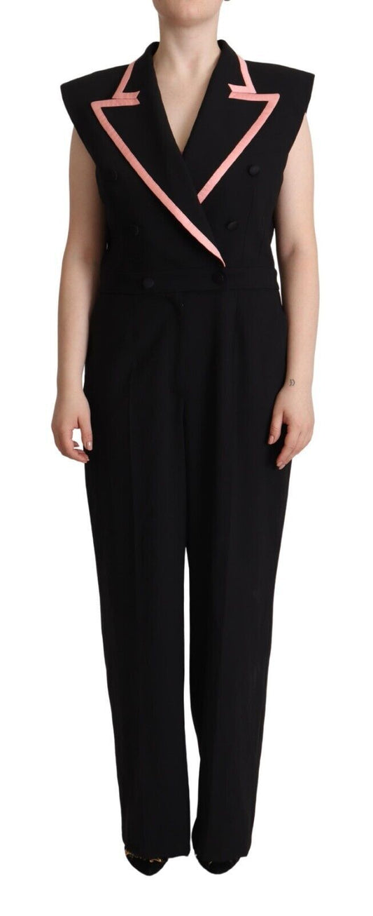 Robe combinaison sans manches en laine mélangée noire Dolce &amp; Gabbana