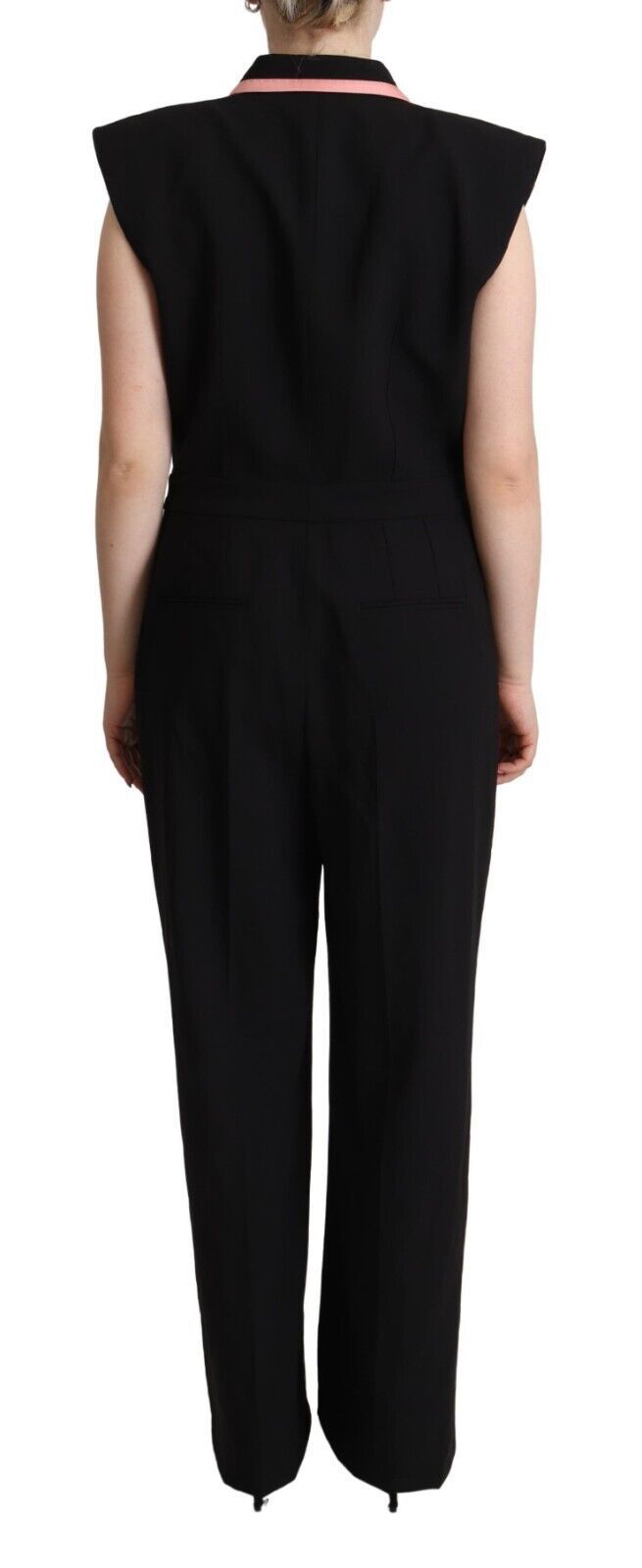 Robe combinaison sans manches en laine mélangée noire Dolce &amp; Gabbana