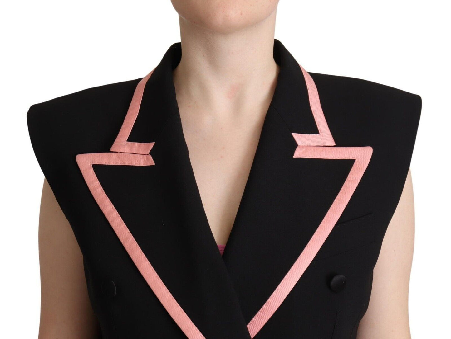 Robe combinaison sans manches en laine mélangée noire Dolce &amp; Gabbana