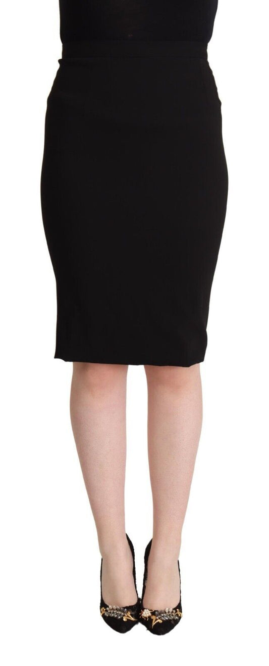 Jupe crayon noire taille haute longueur genou Dolce &amp; Gabbana