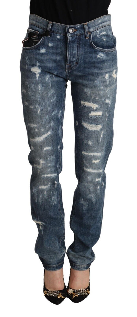 Jean skinny bleu effet vieilli BOYFRIEND de Dolce &amp; Gabbana