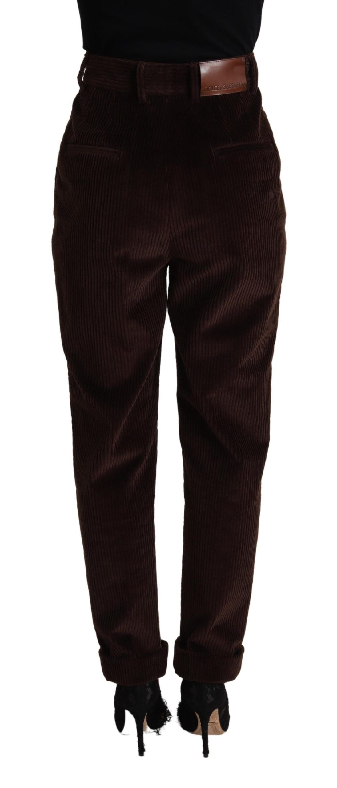 Pantalon fuselé en velours côtelé bordeaux Dolce &amp; Gabbana
