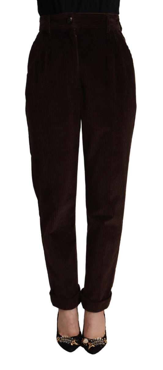 Pantalon fuselé en velours côtelé bordeaux Dolce &amp; Gabbana