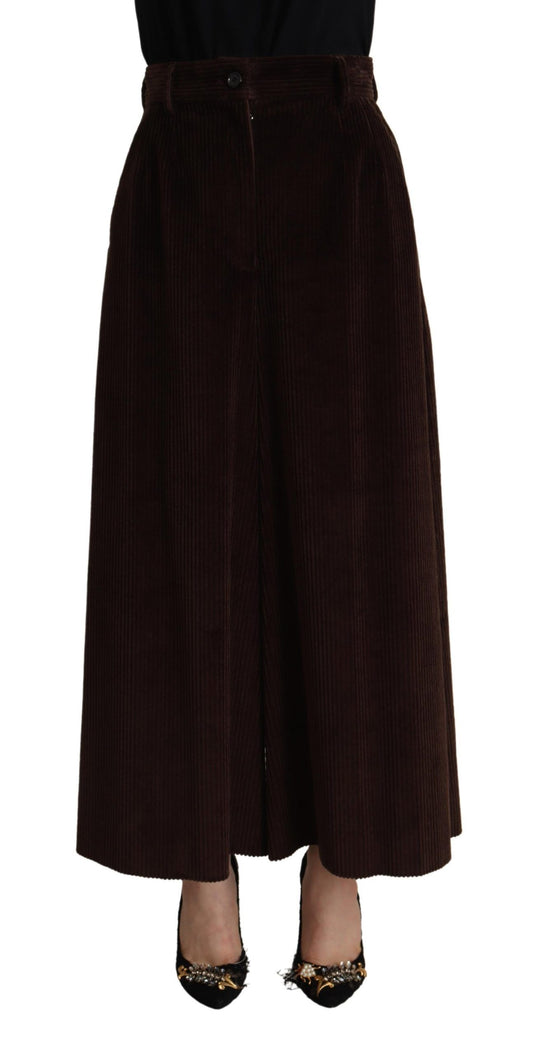 Pantalon large en velours côtelé bordeaux Dolce &amp; Gabbana