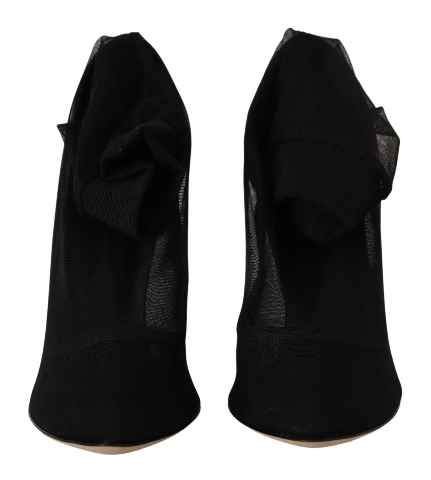 Bottes en tulle extensible noires Dolce &amp; Gabbana