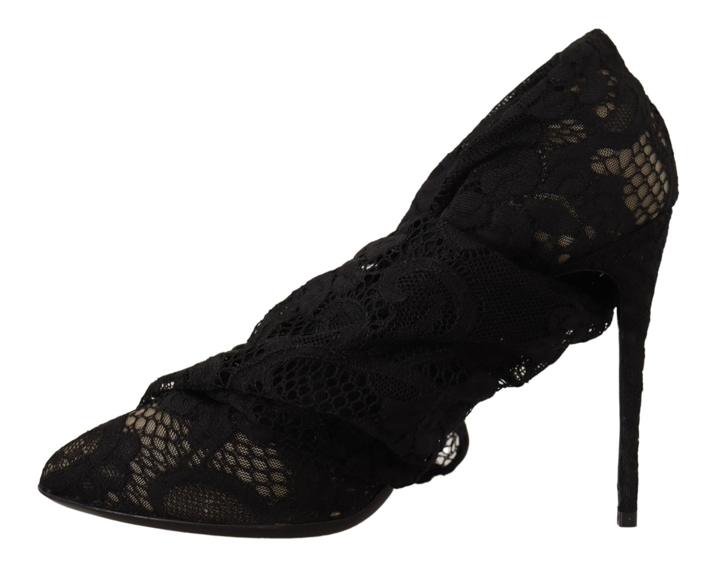 Dolce &amp; Gabbana Chaussettes extensibles noires Bottes en dentelle Taormina Chaussures