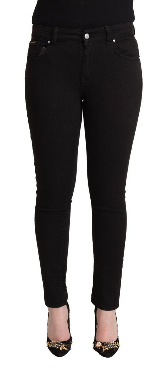 Jean slim taille moyenne en coton noir Dolce &amp; Gabbana