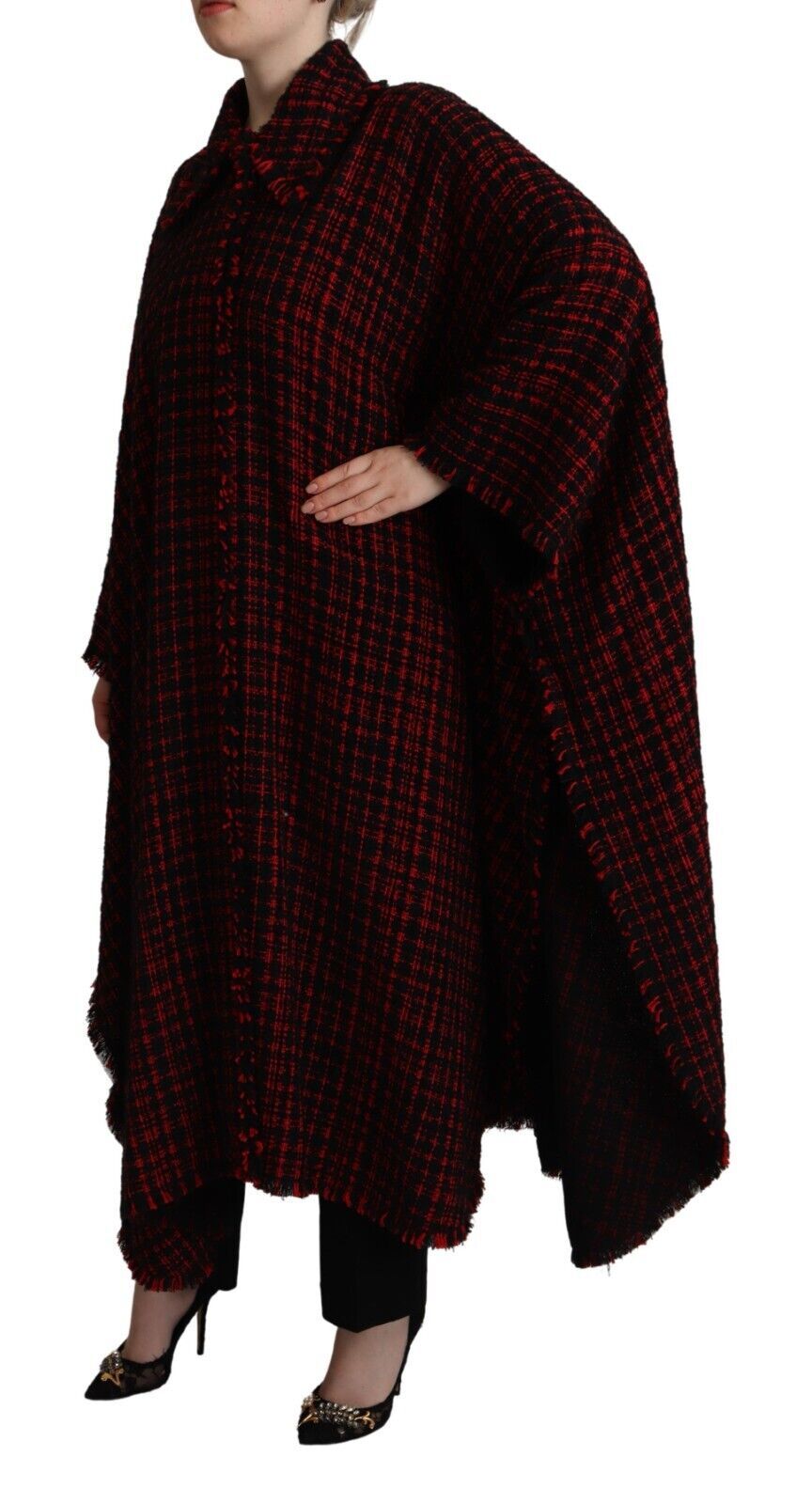 Dolce &amp; Gabbana - Manteau à carreaux en coton noir et rouge
