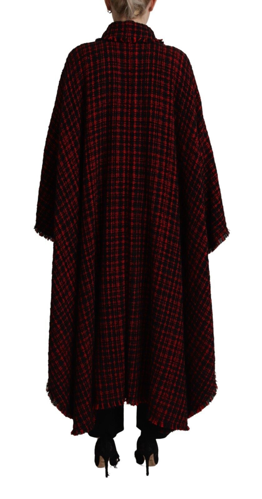 Dolce &amp; Gabbana - Manteau à carreaux en coton noir et rouge