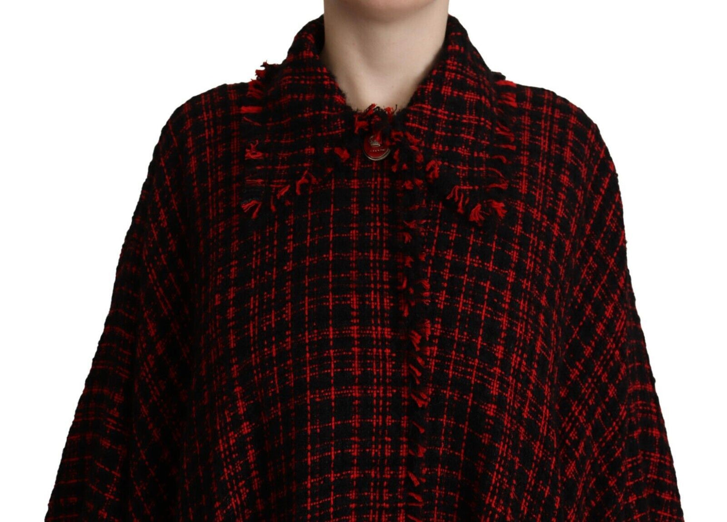 Dolce &amp; Gabbana - Manteau à carreaux en coton noir et rouge