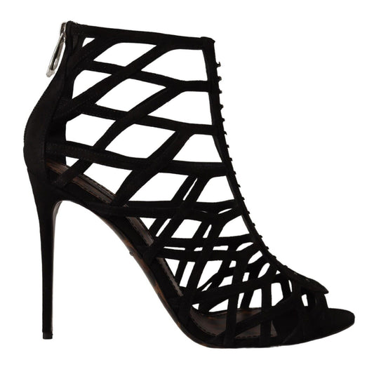 Sandales à talons aiguilles Dolce &amp; Gabbana en daim noir Bette