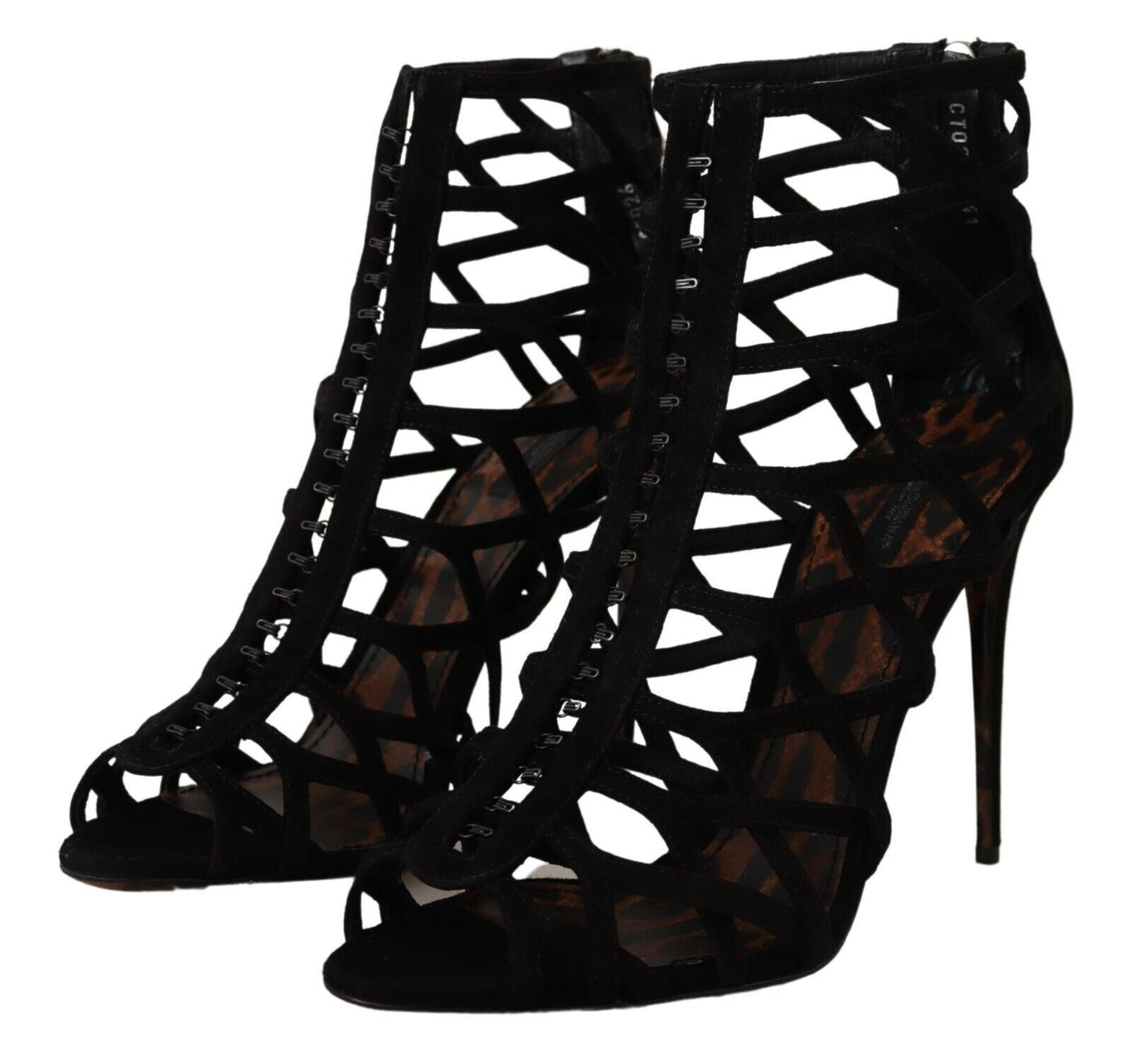 Sandales à talons aiguilles Dolce &amp; Gabbana en daim noir Bette