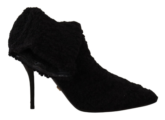 Bottes mi-mollet noires à talons aiguilles Dolce &amp; Gabbana pour femme