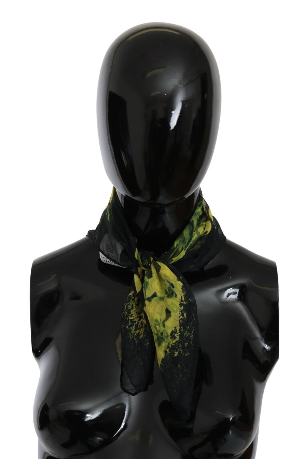 GF Ferre Schwarz Gelb Blumen Wickelschal Foulard Schal