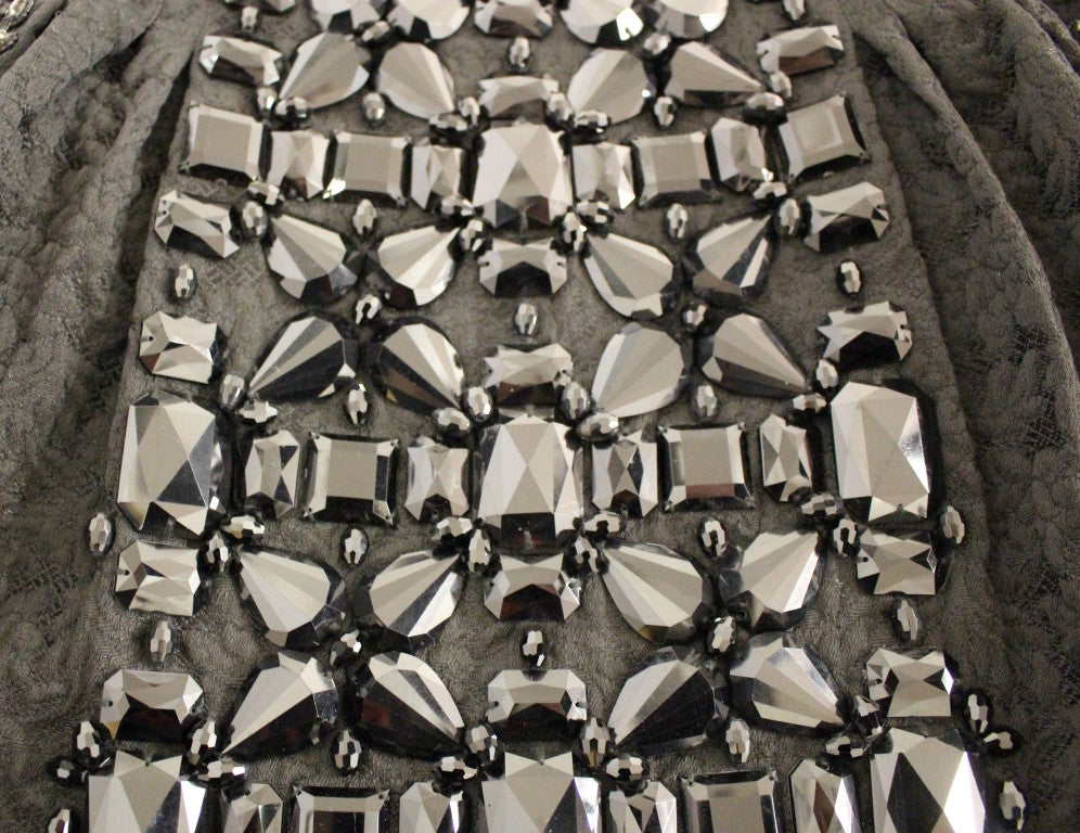 Jupe au-dessus du genou en cristal noir Dolce &amp; Gabbana faite main