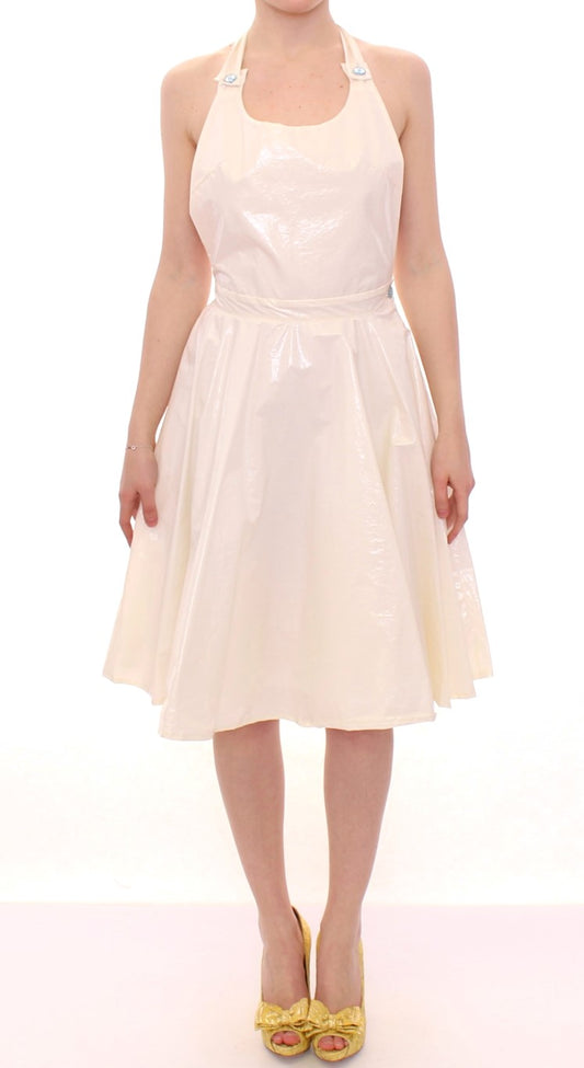 Robe blanche dos nu longueur genou Licia Florio