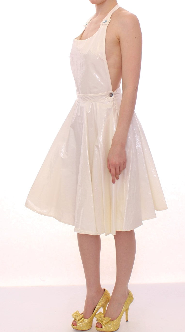 Robe blanche dos nu longueur genou Licia Florio