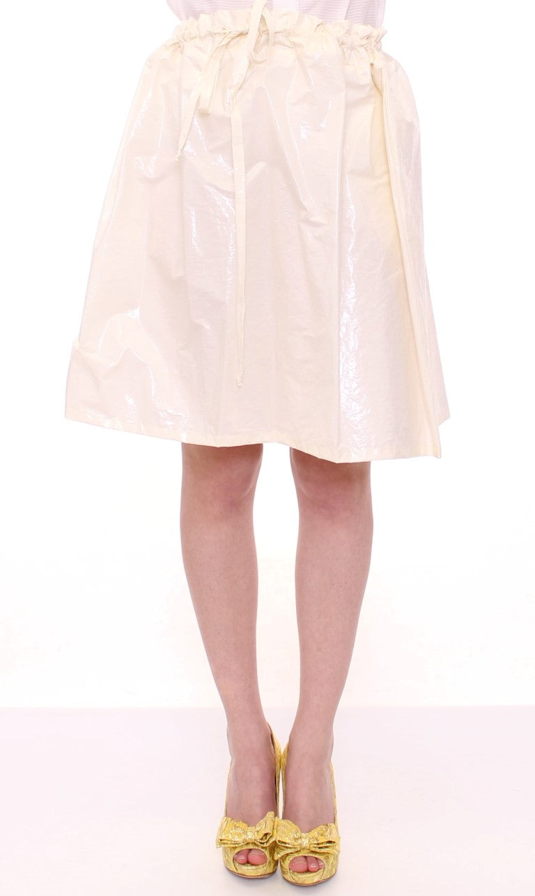 Jupe blanche extensible au-dessus du genou avec ceinture Licia Florio