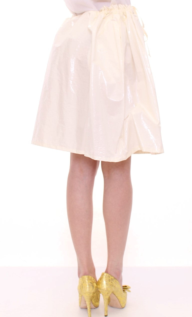 Jupe blanche extensible au-dessus du genou avec ceinture Licia Florio