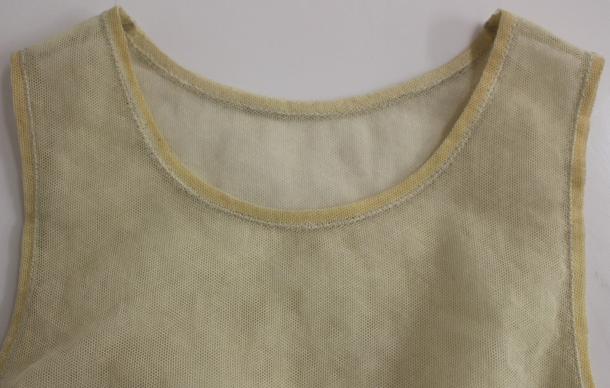 Chemisier débardeur sans manches en coton beige Dolce &amp; Gabbana