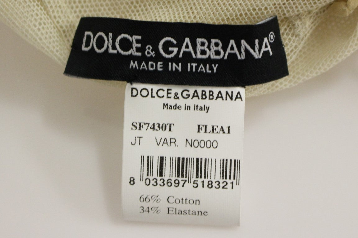 Chemisier débardeur sans manches en coton beige Dolce &amp; Gabbana