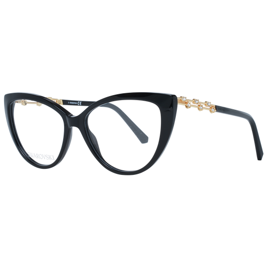 Lunettes de vue œil de chat noires élégantes Swarovski