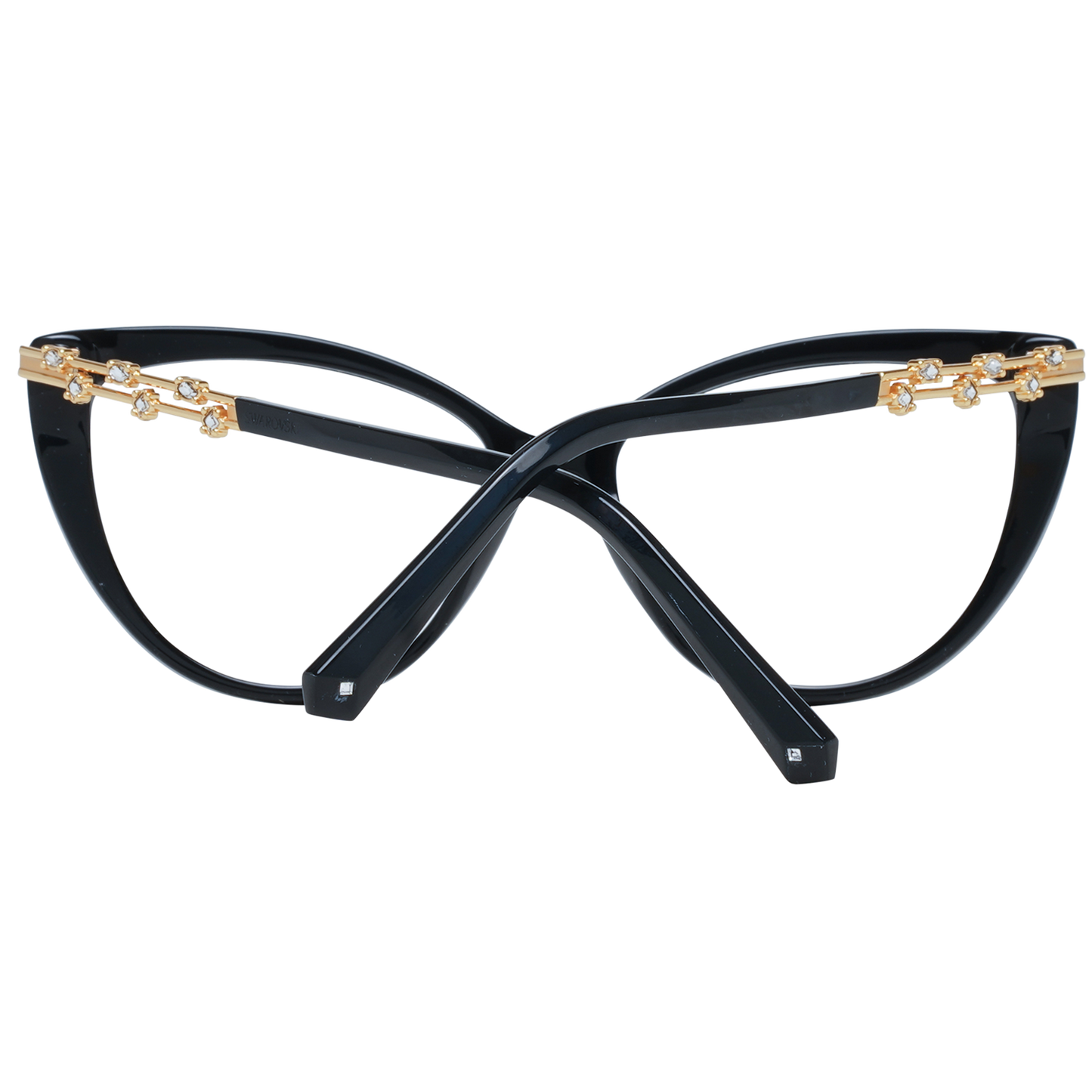 Lunettes de vue œil de chat noires élégantes Swarovski