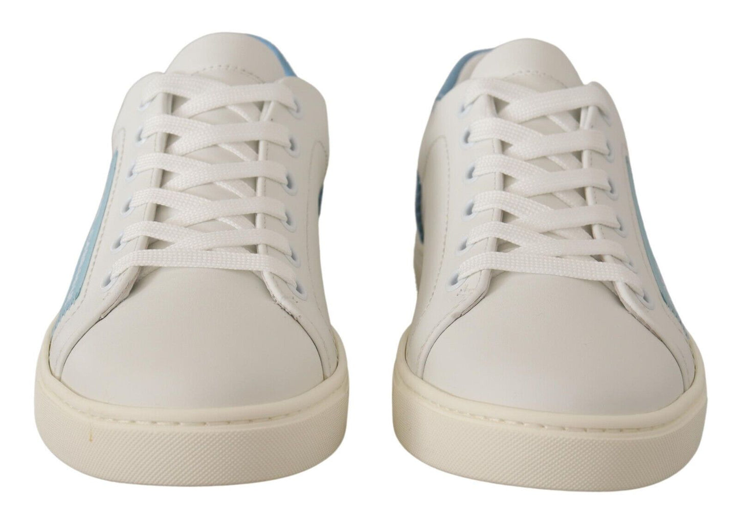 Baskets basses Dolce &amp; Gabbana en cuir blanc et bleu